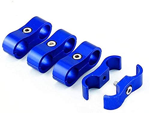 4pcs Blue Braided Hose Separator Clamp Fitting Adapter Bracket AN6 AN8 AN10 AN12 (AN12-24mm)