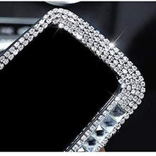 LuckySHD Bling Rhinestone Car Rear View Mirror for Women - Silver(Not a Cover.A Whole Mirror)