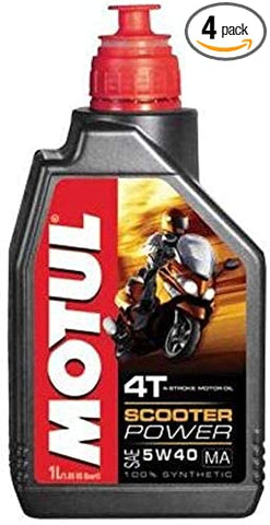 Motul 105958-CS Synthetic Oil, 4 Pack (1 L Scooter 4T 5W40), 33.81 Fluid_Ounces