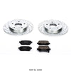 Power Stop K4569 Rear Z23 Carbon Fiber Brake Pads with Drilled & Slotted Brake Rotors Kit