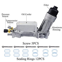 Upgraded Aluminum Housing Oil Filter Assembly with Gasket Sensor Kit 68105583AF, 68105583AE