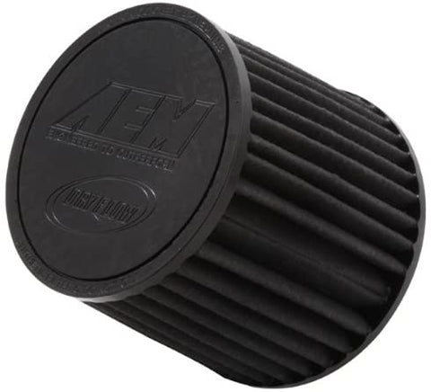 AEM 21-200BF Universal DryFlow Clamp-On Air Filter: Round Tapered; 2.25 in (57 mm) Flange ID; 5.125 in (130 mm) Height; 6 in (152 mm) Base; 5.125 in (130 mm) Top
