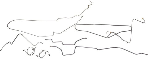 (Kit) Inline Tube Complete OE Brake Line Set Compatible with 1987-95 Jeep Wrangler YJ with Power Brakes (PREBOX S 3 1)