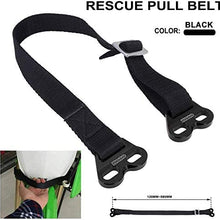 OTOM CNC Rescue Pull Strap for Motorcycle Dirt Bike Motocross Steering Wheel Joint Board Rescue Belt for Kawasaki Honda Suzuki (Black)