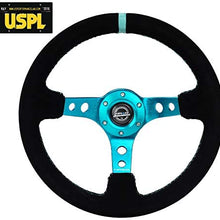 NRG Innovations Reinforced Suede Steering Wheel RST-006S-TL + U.S. Performance Lab Air Freshener