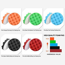 Polishing Pads, ZFE 6Pcs 6"(150mm) Waffle Foam Buffing Pads Polishing Pads Wool Pad Kit for RO/DA Car Polisher Detail Polishing