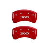 MGP Caliper Covers (32020S300RD) '300' Engraved Front and Rear Caliper Cover with Red Powder Coat Finish and Silver Characters, (Set of 4)