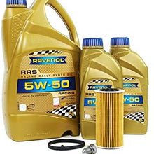 Blau J1A5115 Motor Oil Change Kit - Compatible with 2012-13 Audi TTRS w/ 5 Cylinder 2.5T Engine - Racing Oil 5w50