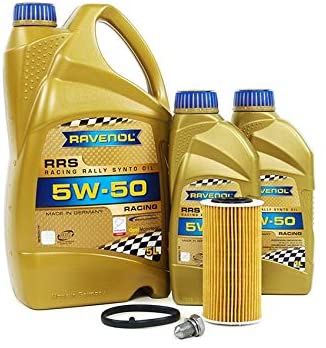 Blau J1A5115 Motor Oil Change Kit - Compatible with 2012-13 Audi TTRS w/ 5 Cylinder 2.5T Engine - Racing Oil 5w50