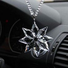 SZWGMY Car Mirror Pendant,Crystal Car Rear View Mirror Pendant Hanging Decorations Ornament, Crystal Snowflake Car Rear View Mirror Hanging Accessories (A)