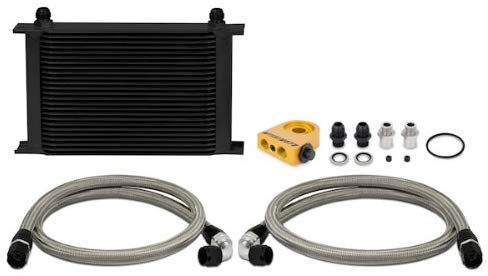 Mishimoto MMOC-UHTBK Universal 25 Row Thermostatic Oil Cooler Kit, Black