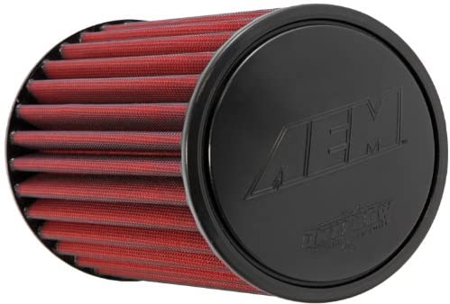 AEM 21-2109DK Universal DryFlow Clamp-On Air Filter: Round Tapered; 3.25 in (83 mm) Flange ID; 8.875 in (225 mm) Height; 6 in (152 mm) Base; 5.125 in (130 mm) Top