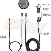 GlowShift Black 7 Color 100 PSI Oil Pressure Gauge Kit - Includes Electronic Sensor - Black Dial - Clear Lens - for Car & Truck - 2-1/16" 52mm