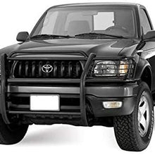 Black Horse Off Road 17TO23MA-PLR Black Grille Guard Kit with 7" Red LED Lights Compatible with 2001 2004 Toyota Tacoma