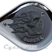 High Polished Flaming Skull S&S Air Cleaner Insert. Fits S&S Super E and G Air Cleaners.