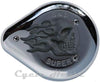 High Polished Flaming Skull S&S Air Cleaner Insert. Fits S&S Super E and G Air Cleaners.