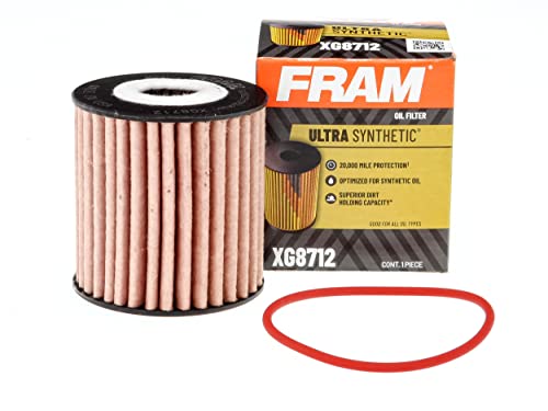 FRAM Ultra Synthetic Automotive Replacement Oil Filter, Designed for Synthetic Oil Changes Lasting up to 20k Miles, XG8712 (Pack of 1)