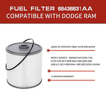 FUEL DIESEL FILTER AND OIL FILTER FITS FOR 2019-21 DODGE RAM 2500 3500 4500 5500 6.7L CUMMINS FUEL FILTER OEM 68436631AA 5083285AA 68157291AA