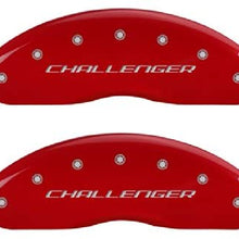 MGP Caliper Covers 12162SCBRRD Red Brake Covers Fits 2011-2020 Dodge Challenger (Dual Piston Front Caliper) Engraved with Challenger/R/T (Front/Rear Covers; Set of 4)