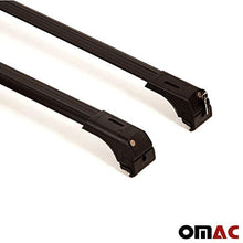 OMAC Roof Racks Lockable Cross Bars Carrier Cargo Racks Rail Aluminium Black Set 2 Pcs. for Hyundai Kona 2018-2021