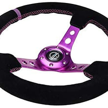 NRG Innovations Reinforced Suede Steering Wheel RST-006S-PP + U.S. Performance Lab Air Freshener