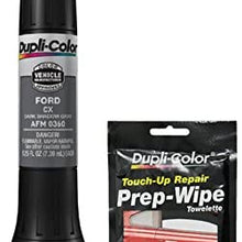 Dupli-Color AFM0360 Dark Shadow Gray Exact-Match Scratch Fix All-in-1 Touch-Up Paint for Ford Vehicles (CX) Bundle with Prep Wipe Towelette (2 Items)