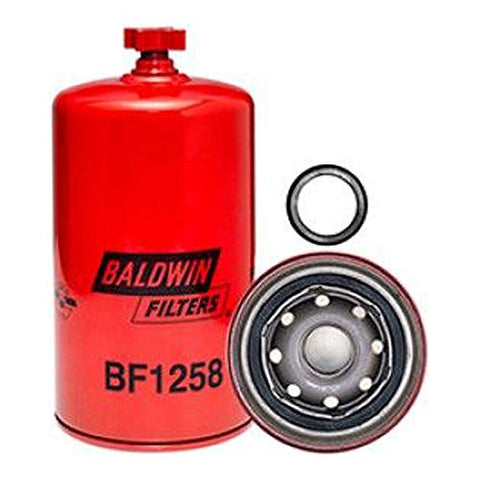 Baldwin Filters BF1258 Heavy Duty Fuel Filter (7-7/16 x 3-11/16 x 7-7/16 In), Red