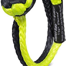 Bubba Rope Gator-Jaw PRO Synthetic Shackle, 7/16” – Heavy-Duty Vehicle Tow Shackle: 52,300 lbs. Capacity - Yellow