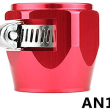 Oil Fuel Hose Clamp End Finisher HEX Finishers Aluminum Hose Connectors Hose Clamps an Fitting Adapter (AN12,Red)