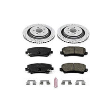 Power Stop K6812 Rear Z23 Carbon Fiber Brake Pads with Drilled & Slotted Brake Rotors Kit