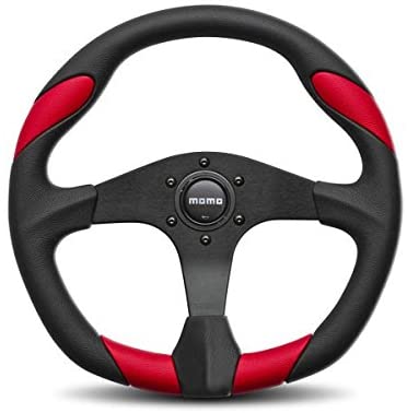 MOMO QRK35BK0R Quark Red 350 mm Urethane Steering Wheel