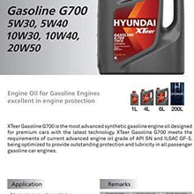 HYUNDAI Xteer Gasoline G700 10W40 Synthetic Motor Oil Car Engines (1qt)