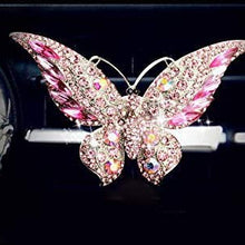 Bestbling Bling Crystal Car Fragrance Butterfly Car Diffuser Air Freshener with Vent Clip (Pink)