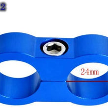4pcs Blue Braided Hose Separator Clamp Fitting Adapter Bracket AN6 AN8 AN10 AN12 (AN12-24mm)