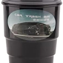 Automotive Cup Holder Garbage Can Trash Bin (Black)