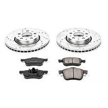 Power Stop K3004 Front Z23 Carbon Fiber Brake Pads with Drilled & Slotted Brake Rotors Kit