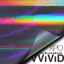 VViViD Black Holographic Chrome Vinyl Wrap Rainbow Finish Roll 1ft x 5ft DIY Air-Release Adhesive Film