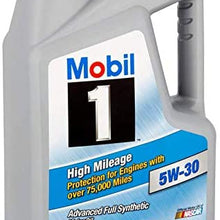 Mobil 1 5W-30 High Mileage Full Synthetic Motor Oil, 5-Quart, Single Bundle 5W-30 High Mileage Full Synthetic Motor Oil, 5-Quart