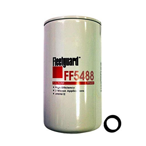 Fleetguard FF5488 Fuel Filter For Cummins 3959612, 98.7% Efficiency, 5-Micron Rating, 7/8-14 UNF-2B Thread Size, 6.92