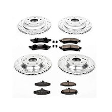 Power Stop K1518 Front and Rear Z23 Carbon Fiber Brake Pads with Drilled & Slotted Brake Rotors Kit