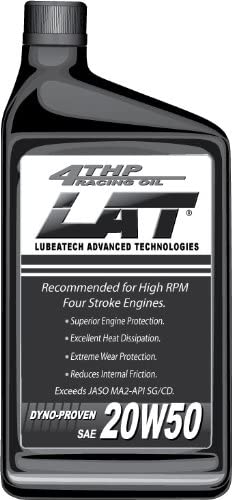 LAT 24466 '4THP' 20W-50 4-Stroke Motorcycle Racing Oil - 1 Quart Bottle, (Pack of 12)
