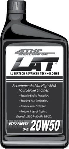 LAT 24466 '4THP' 20W-50 4-Stroke Motorcycle Racing Oil - 1 Quart Bottle, (Pack of 12)