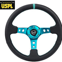 NRG Innovations Reinforced Leather Steering Wheel RST-006TL + U.S. Performance Lab Air Freshener