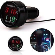 Car Temperature Clock Universal Auto Dashboard Digital Clocks with Blacklight And LCD Screen Adjustable Vehicle Temperature Gauge Support 12h/24h Transformation Modes-Thermometer Voltmeter C