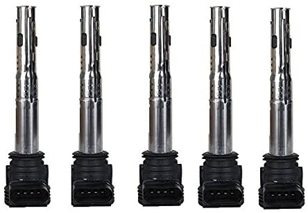 ENA Pack of 5 Ignition Coil Compatible with 2006-2017 Volkswagen Beetle Golf Passat Rabbit 2.5L L5 07K905715A