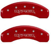 MGP Caliper Covers 10219SRPTRD Red Brake Covers for Ford F-150 2012-2020 (Mechanical Parking Brake) Engraved with Raptor (Front/Rear Covers; Set of 4)