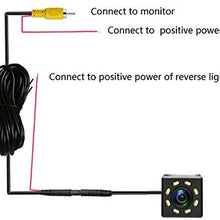 eHANGO Car Rear View Camera with 4 Pin to RCA Cable Bracket License Plate Lights Housing Mount for Ford Edge/Ford Edge Sport/Ford Edge Limited (8 LED)