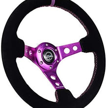 NRG Innovations Reinforced Suede Steering Wheel RST-006S-PP + U.S. Performance Lab Air Freshener