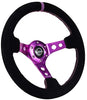 NRG Innovations Reinforced Suede Steering Wheel RST-006S-PP + U.S. Performance Lab Air Freshener