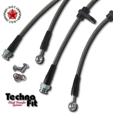 Techna-Fit Brake Line Kit for 1999-2000 HONDA CIVIC SI (4) - HN-1500CL (Clear)